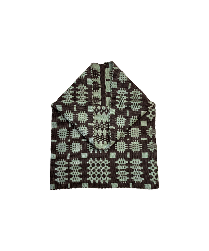 Carthen Merino Tube Scarf  - Duck Egg / Umber