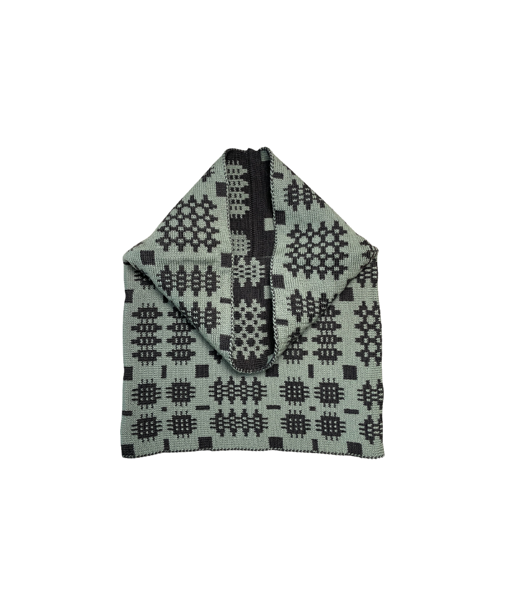 Carthen Merino Tube Scarf  - Duck Egg / Umber