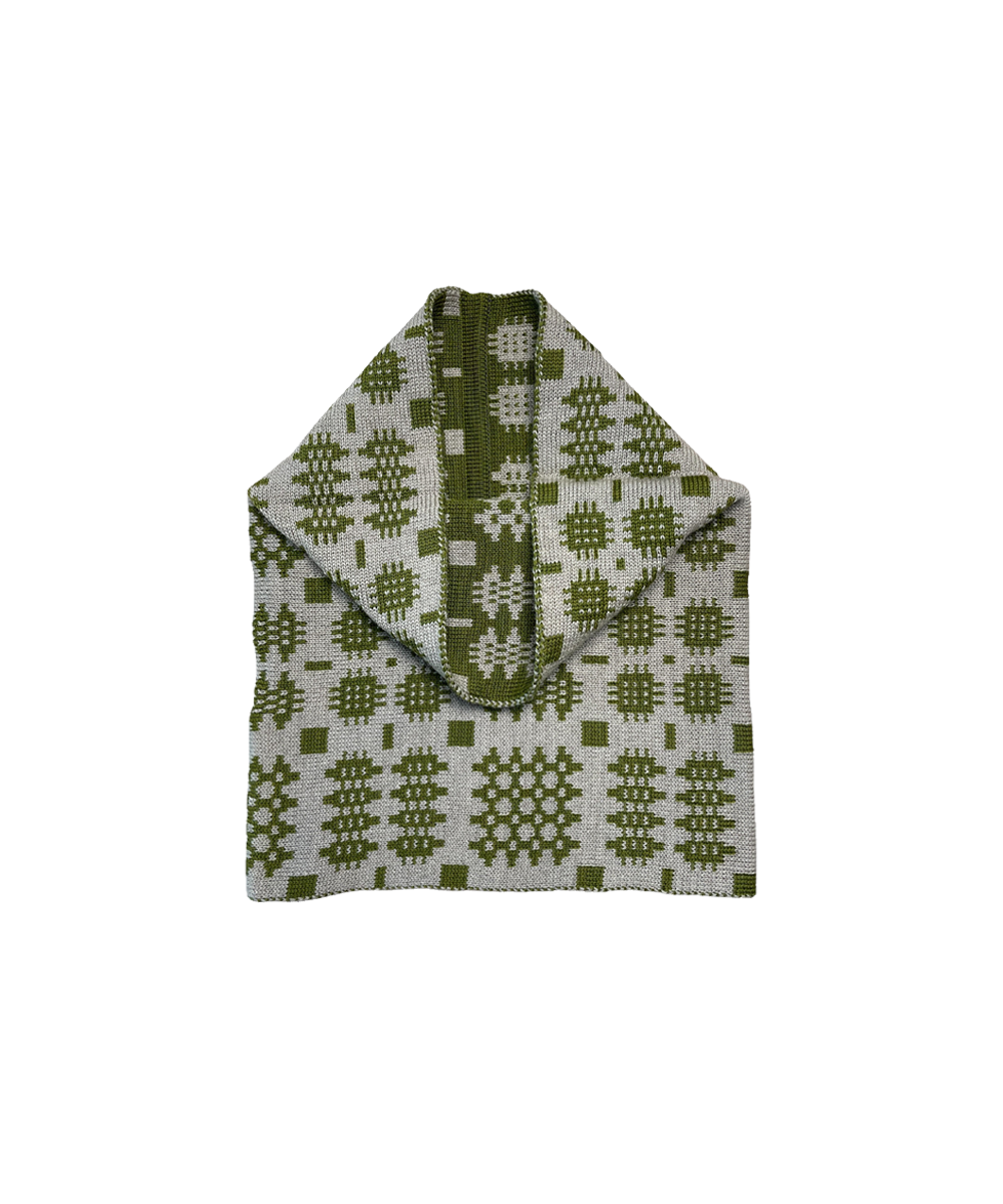 Carthen Merino  Tube Scarf  - Lichen / Wheat