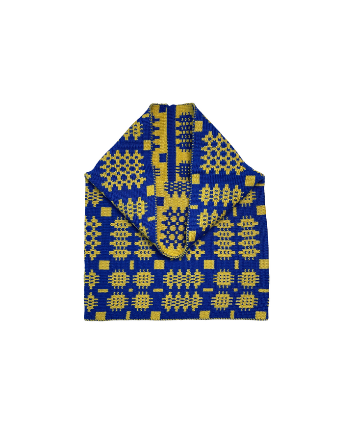 Carthen Merino Tube Scarf  - Sapphire / Gold