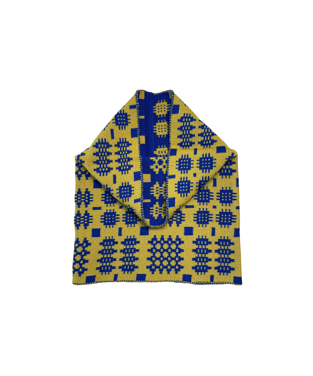 Carthen Merino Tube Scarf  - Sapphire / Gold