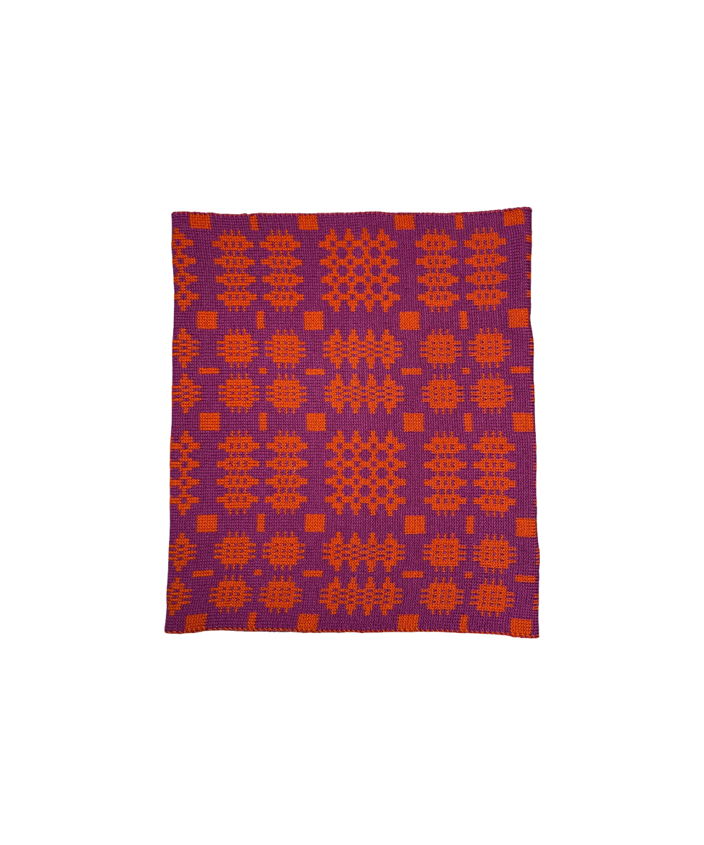 Carthen Merino Tube Scarf  - Violet / Pumpkin