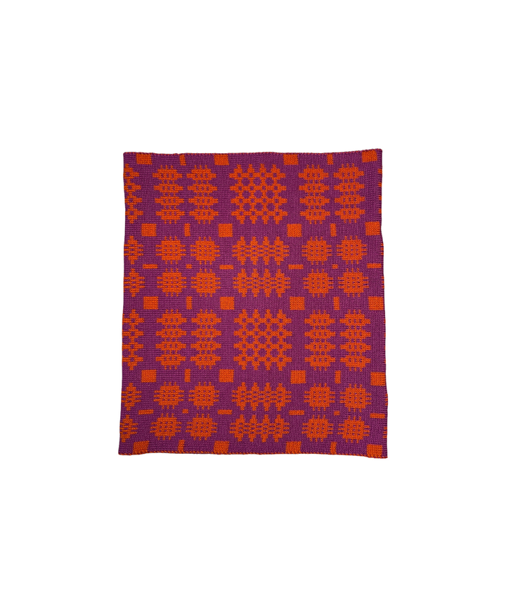 Carthen Merino Tube Scarf  - Violet / Pumpkin