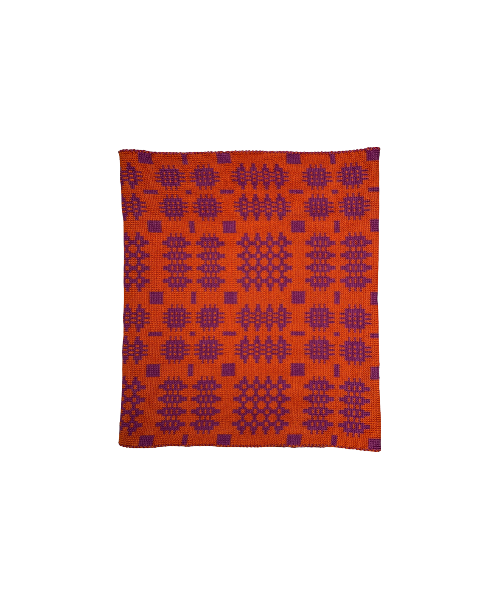 Carthen Merino Tube Scarf  - Violet / Pumpkin