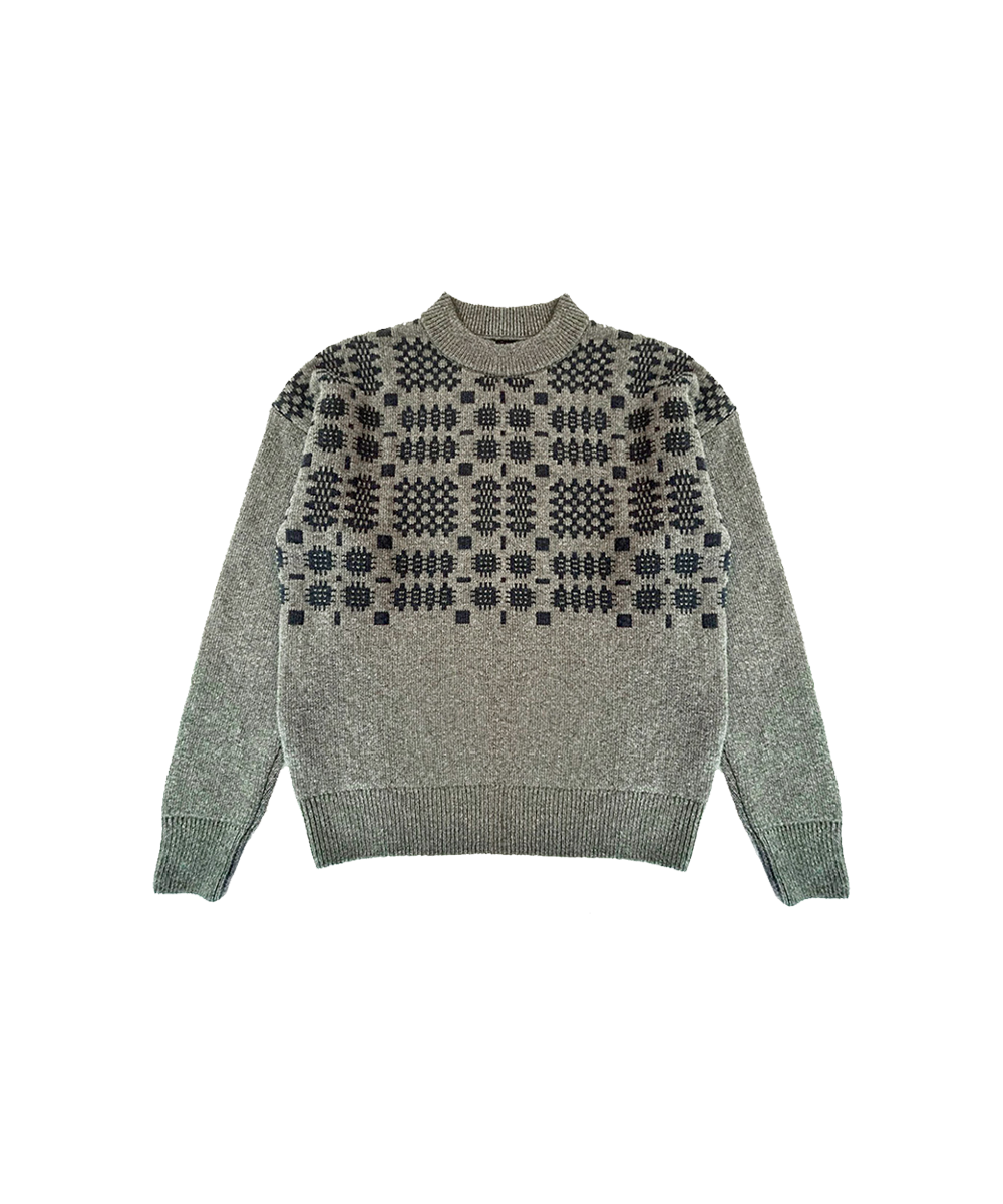 Men's Carthen Lambswool Gansey - Shrew / Ink