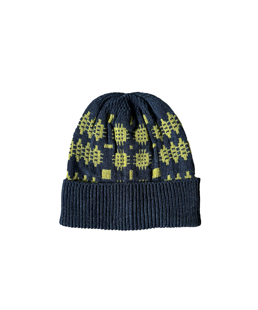 Men's Carthen Lambswool Beanie - Ink / Moss