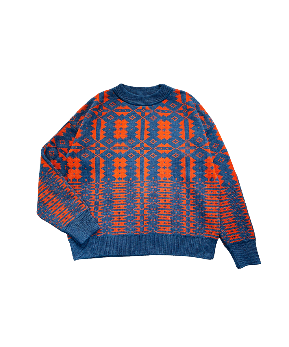 Eryri Pullover - Denim / Pumpkin (Adult)