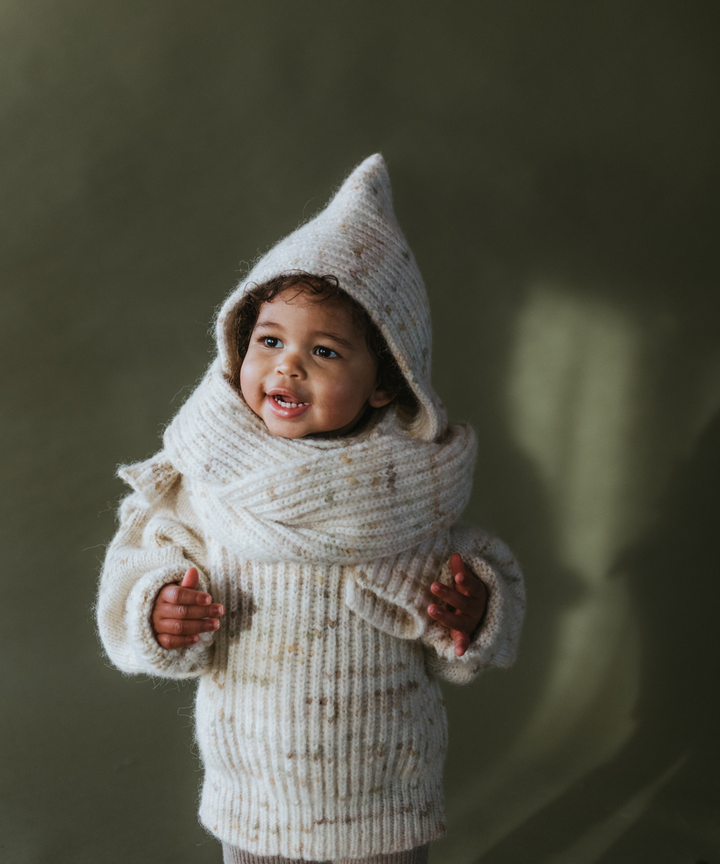 Blewog Hooded Scarf - Moss Speckle