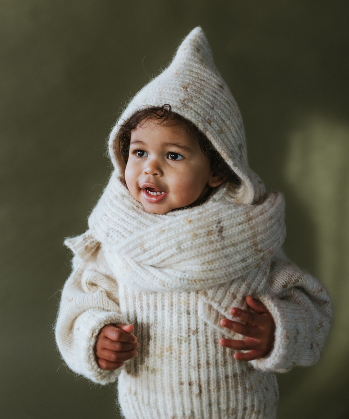Blewog Hooded Scarf - Moss Speckle