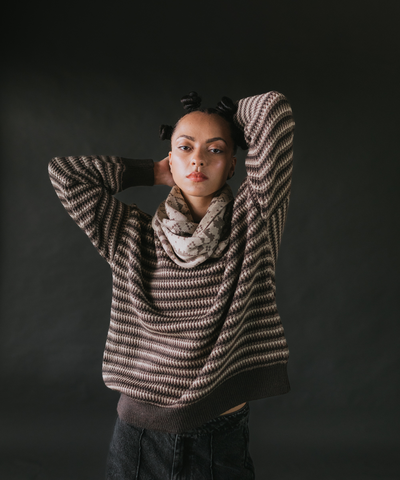 Eryri Loop Scarf - Morel / Wheat (Adult)