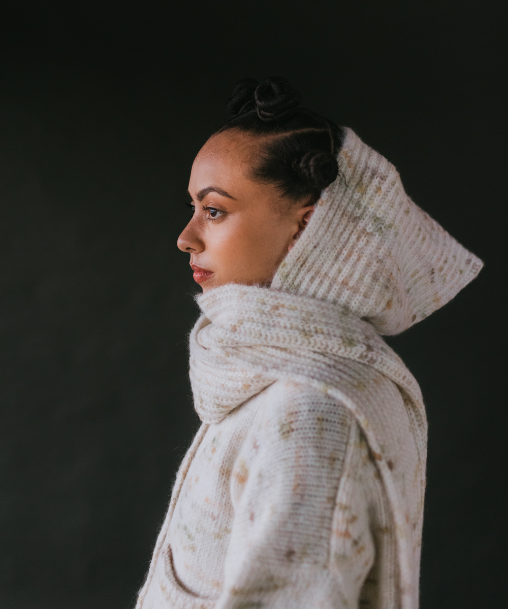 Blewog Hooded Scarf Moss Speckle (Adult) – MABLI