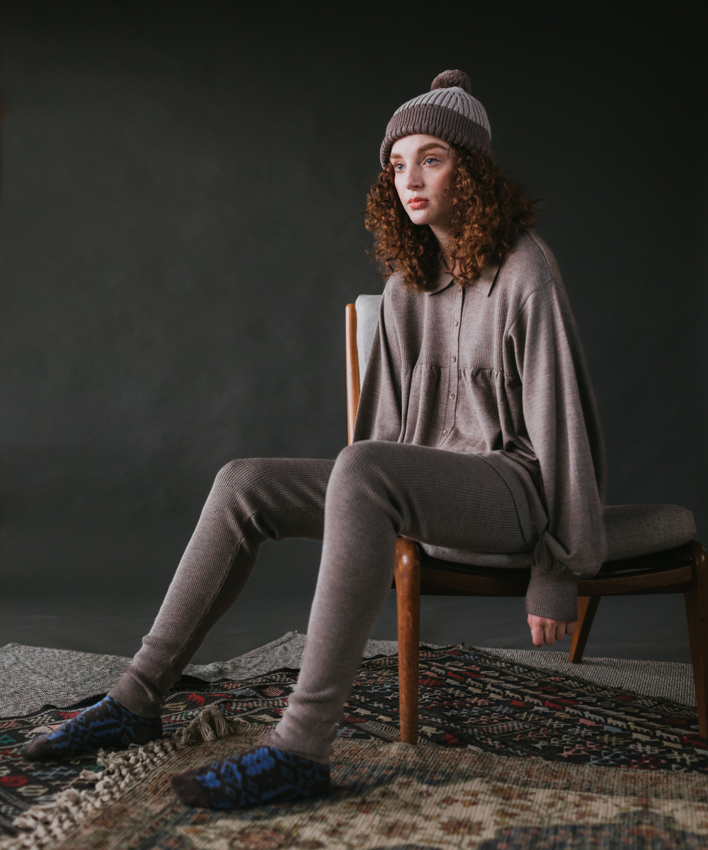 Gwyllion Beanie - Morel / Wheat (Adult)