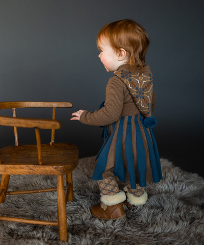 Moonbeam Skirt - Pecan / Azurite Blue - Baby
