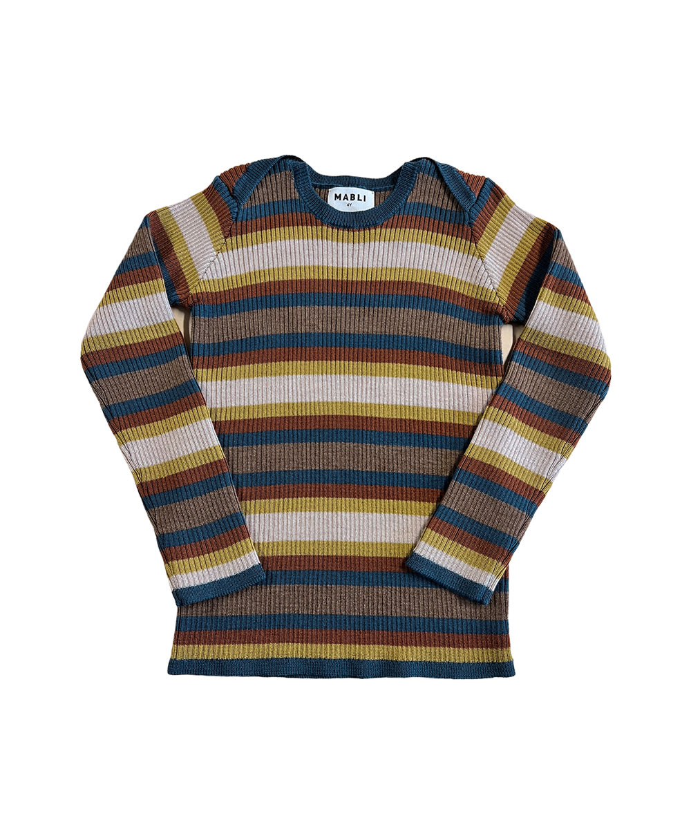 Sylfaen Skinny Rib - Azurite Blue Stripe - Baby