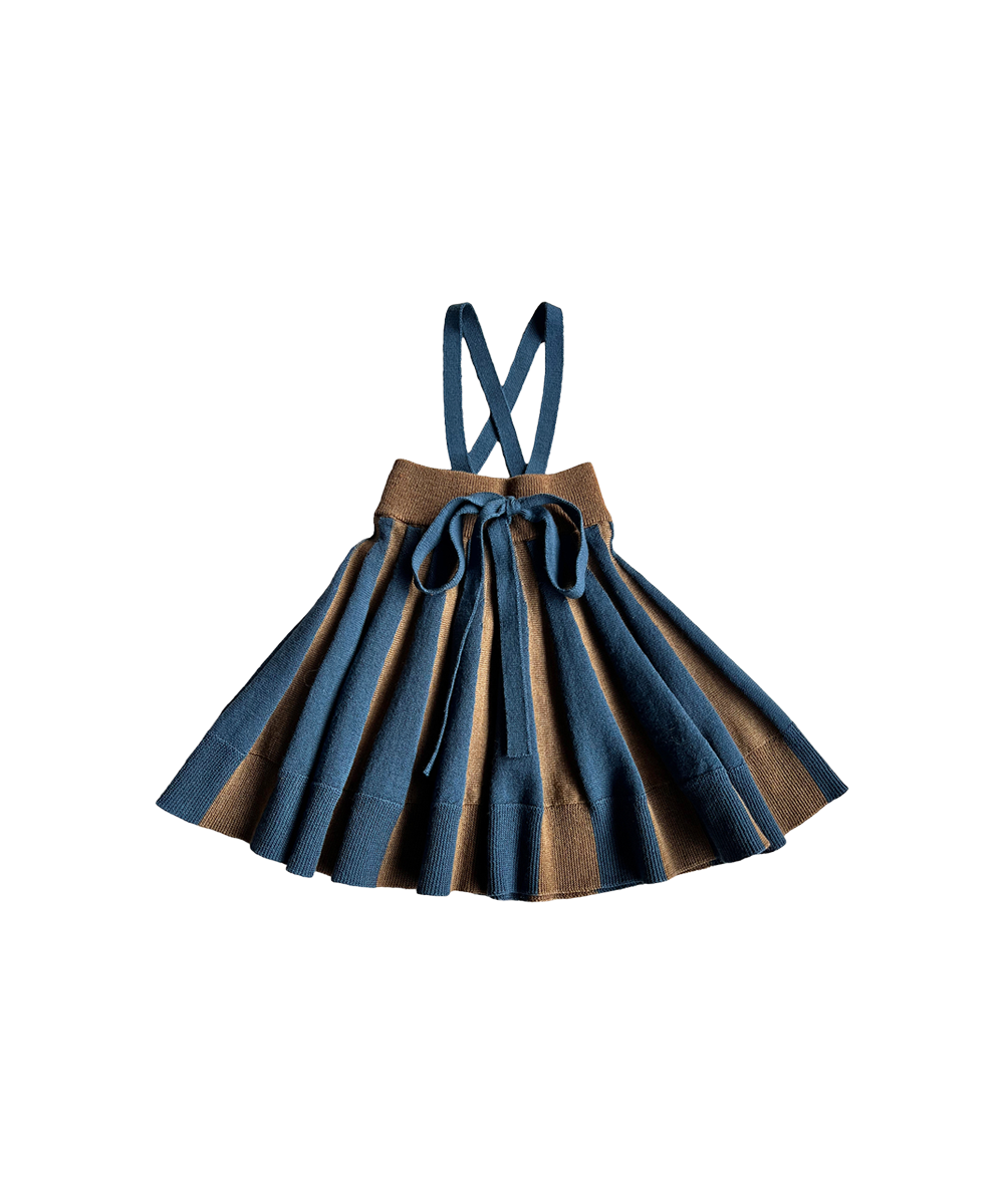 Moonbeam Skirt - Pecan / Azurite Blue