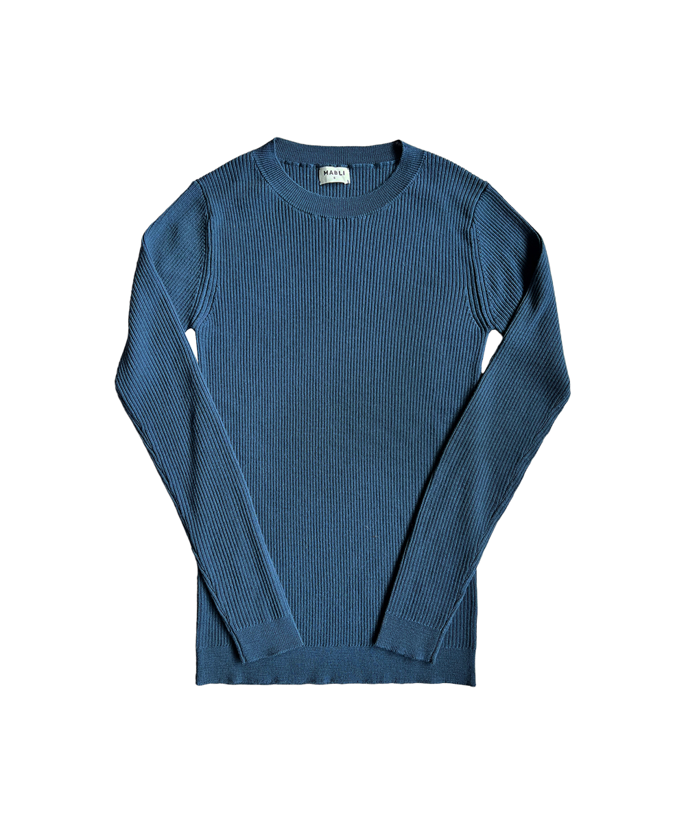 Magnus Skinny Rib - Azurite Blue