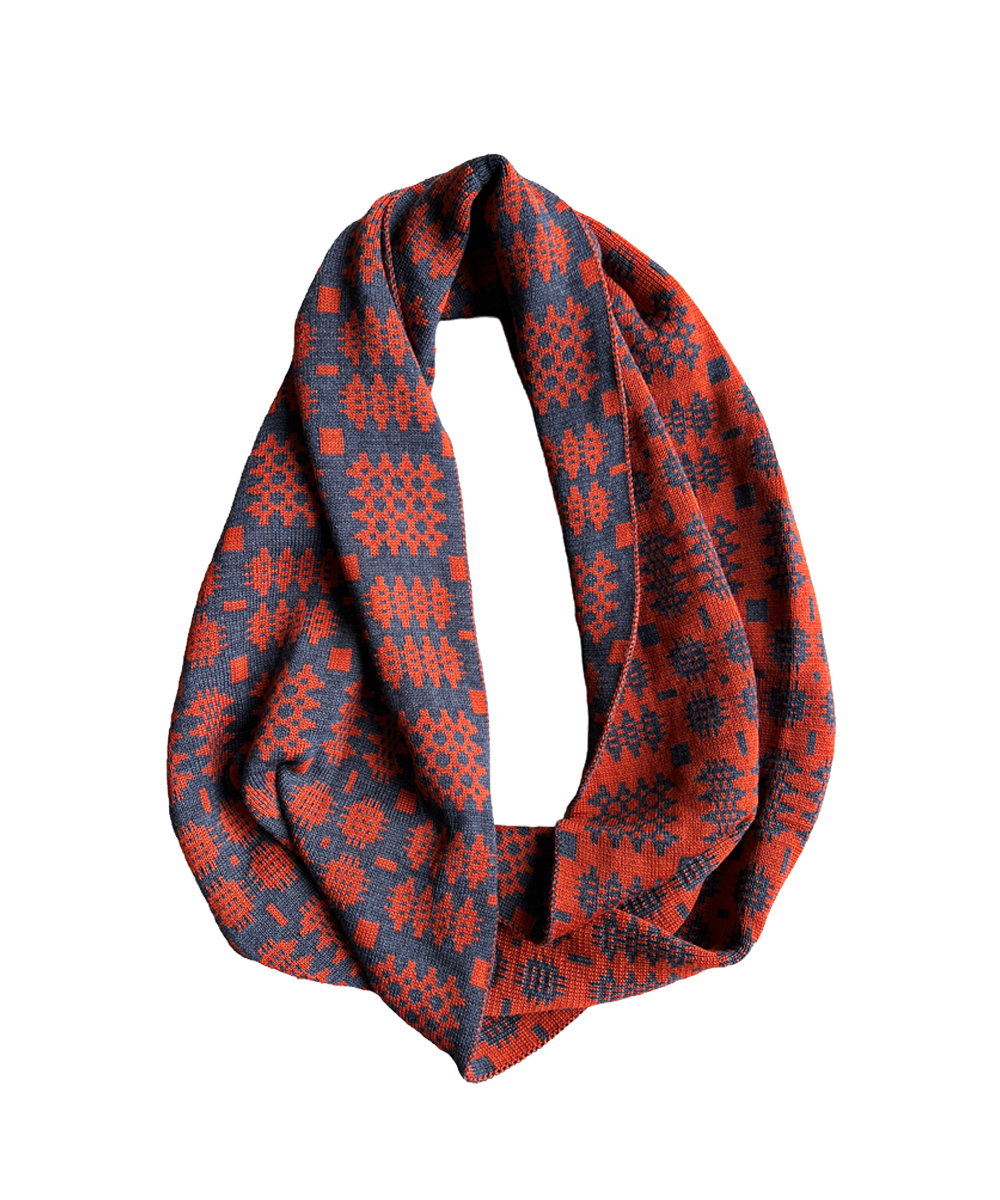 Carthen Mawr Loop Scarf - Anthracite / Brick