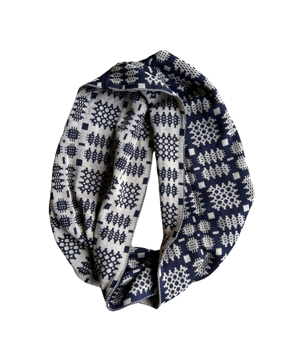 Carthen Mawr Loop Scarf - Ink / Wheat