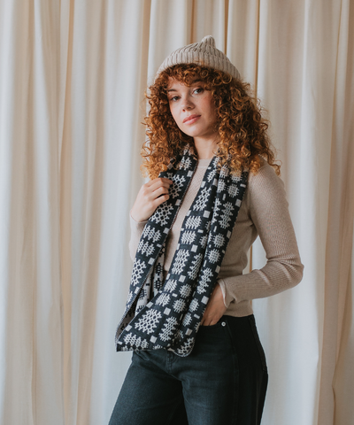 Carthen Mawr Loop Scarf - Squirrel / Anthracite