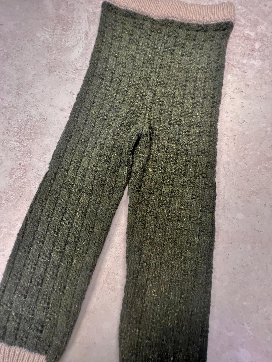 Sample Sale - Size 6Y Slim textured knit Pants - Green