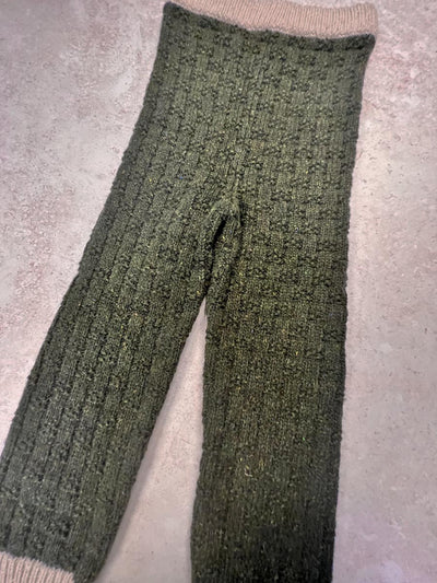 Sample Sale - Size 6Y Slim textured knit Pants - Green