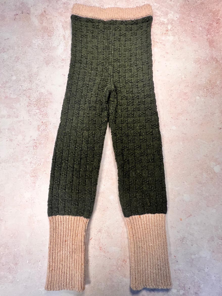 Sample Sale - Size 6Y Slim textured knit Pants - Green