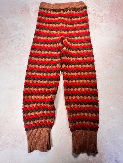 Sample Sale - Size 8Y Bubble Texture Donegal slim Pants - Red/Brown