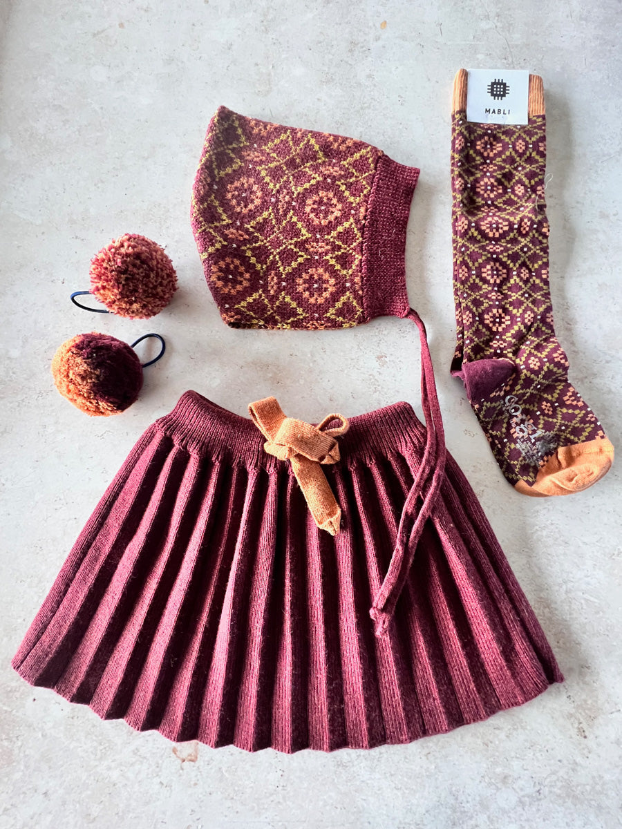 Sample Sale - Size 2Y Accessories & Skirt - Berry / Amber