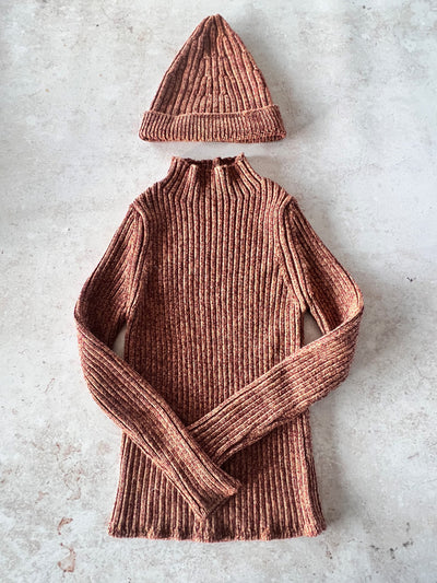 Sample Sale - Size 4Y Beanie + Pullover - Berry twist