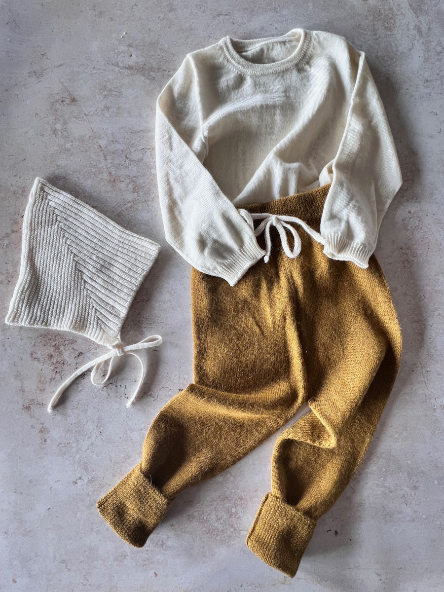 Sample Sale - Size 2Y Bonnet, Pants & Pullover - Bronze / Ivory