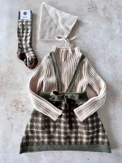 Sample Sale - Size 2Y Accessories & Skirt - Khaki / Almond