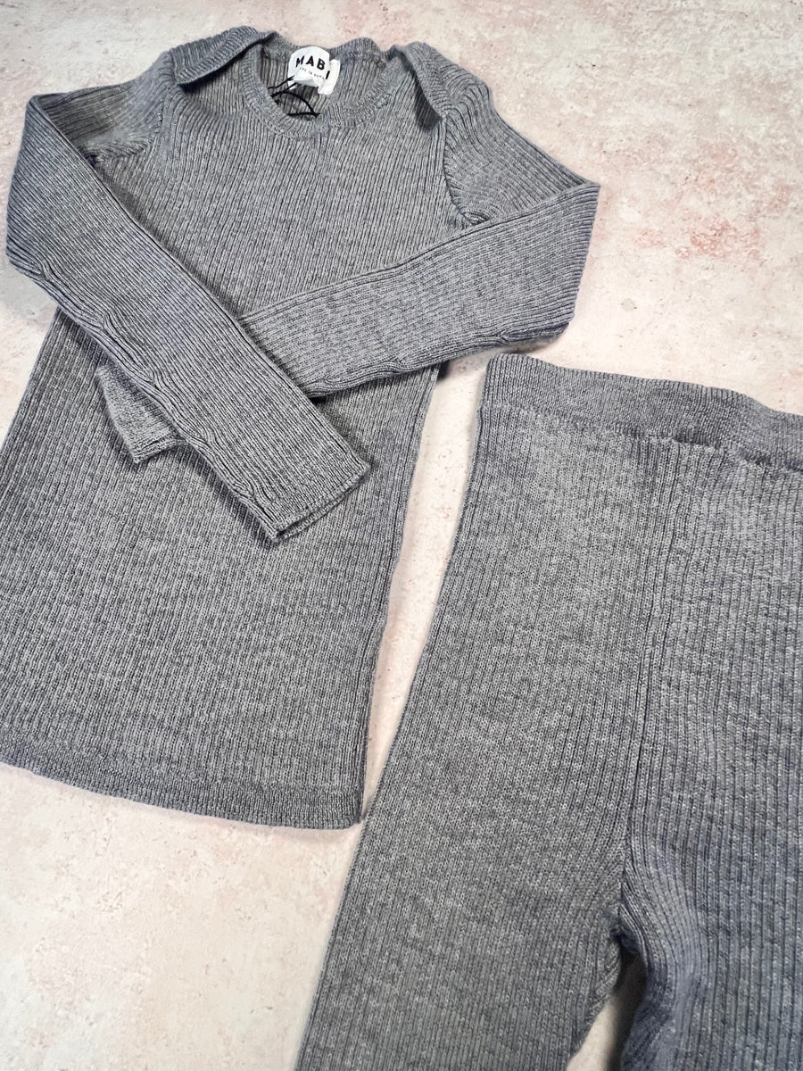 Sample Sale - Size 18M Skinny RIB & Legs Set - Grey Mélange