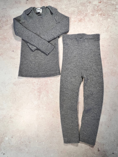 Sample Sale - Size 18M Skinny RIB & Legs Set - Grey Mélange