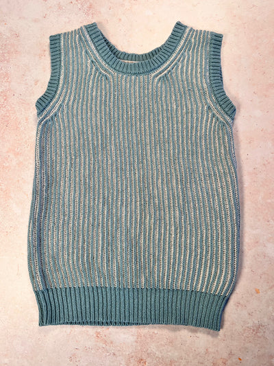 Sample Sale - Size 4Y Cotton/Linen Rib Vest - Verdigris