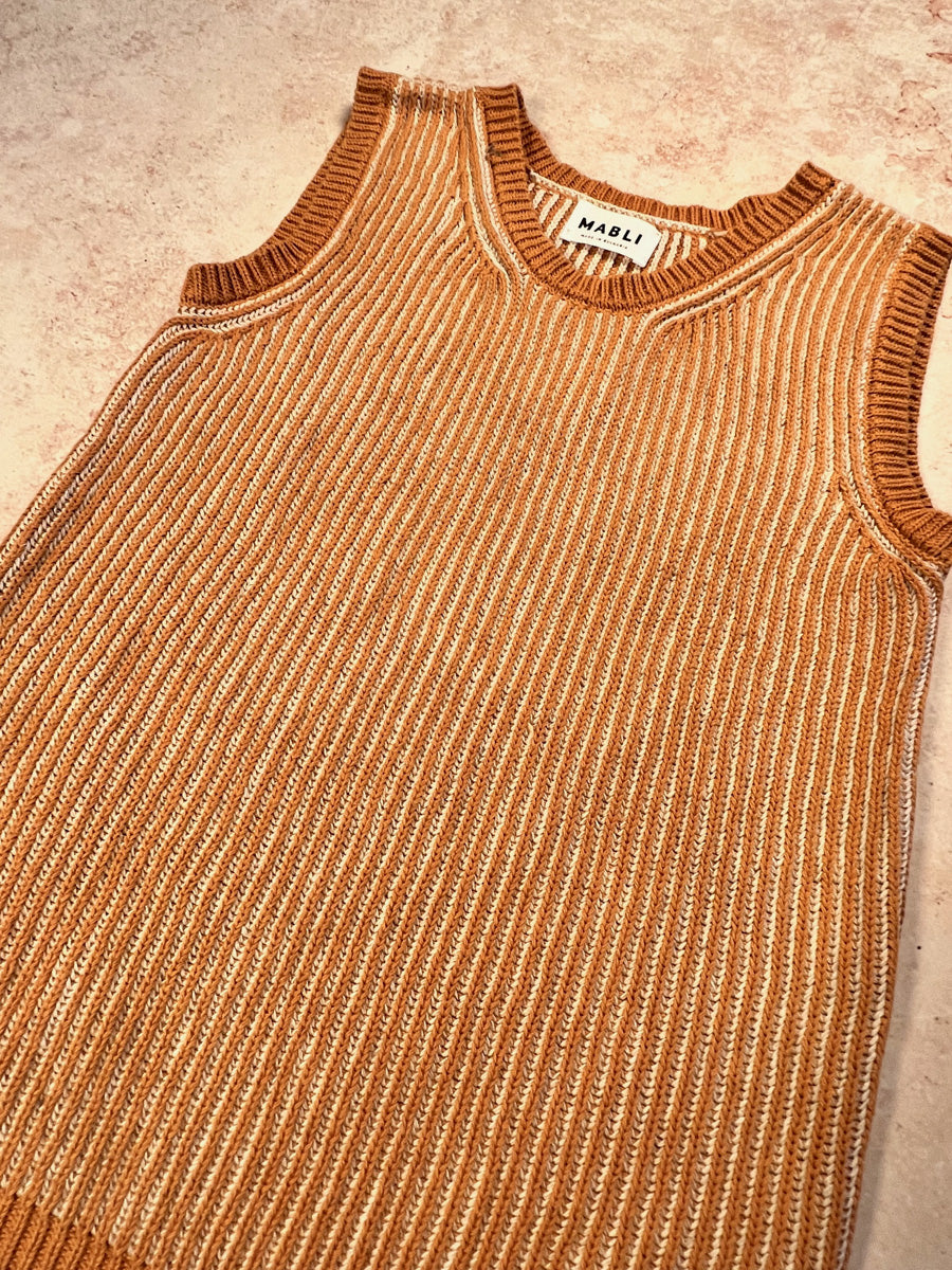 Sample Sale - Size 4Y Cotton/Linen Rib Vest - Marigold