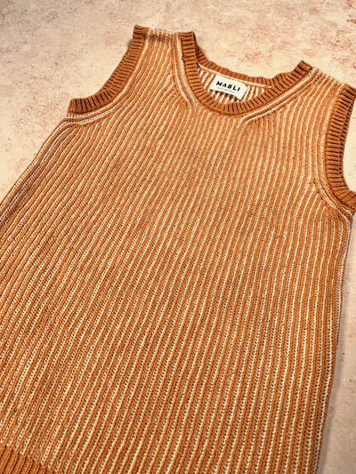 Sample Sale - Size 4Y Cotton/Linen Rib Vest - Marigold