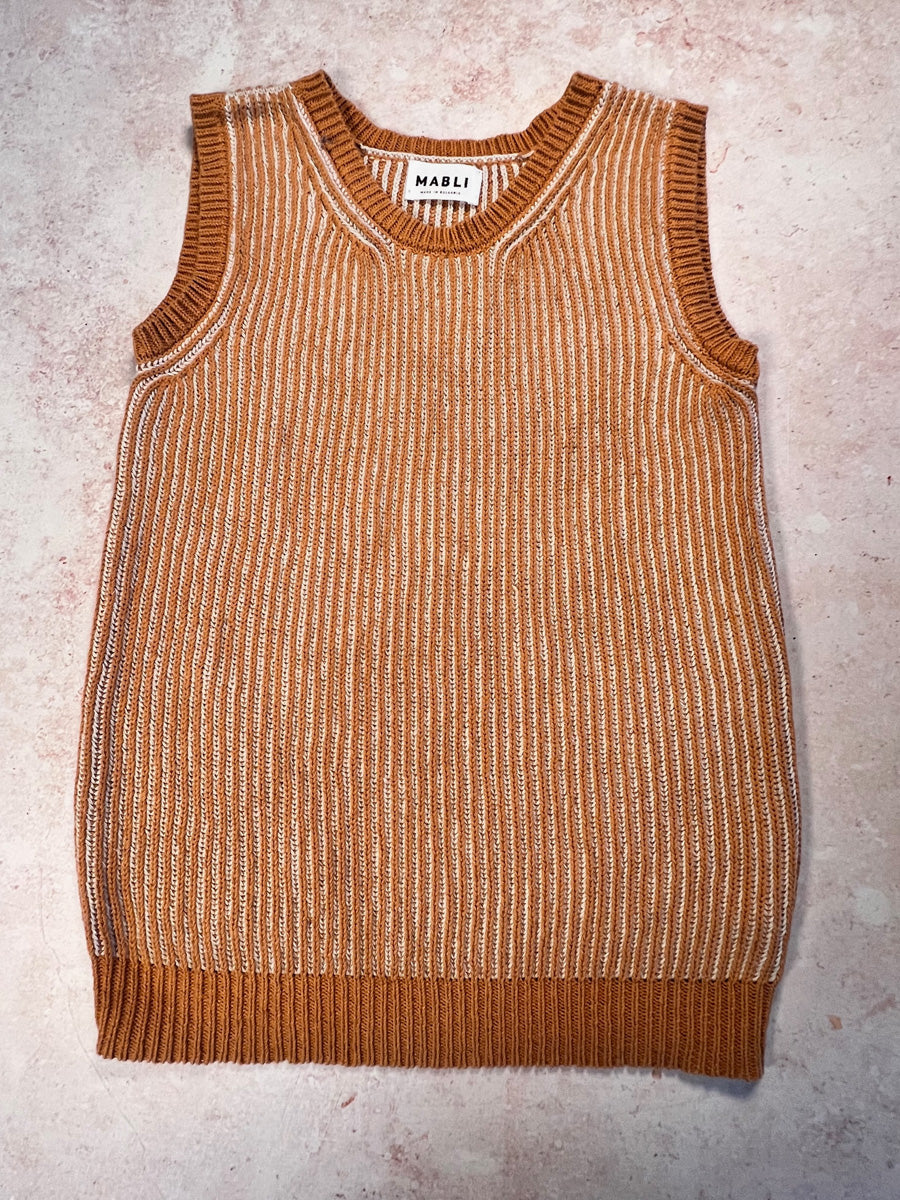 Sample Sale - Size 4Y Cotton/Linen Rib Vest - Marigold