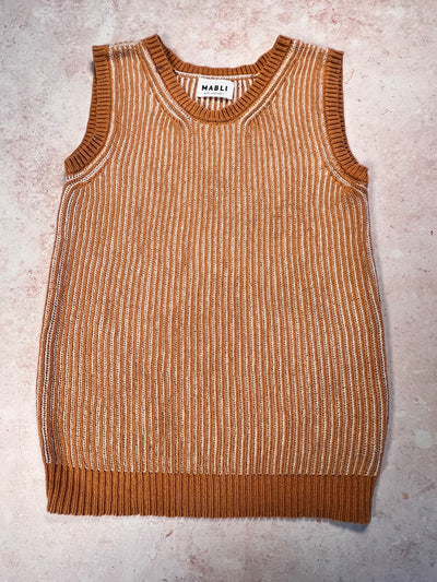 Sample Sale - Size 4Y Cotton/Linen Rib Vest - Marigold