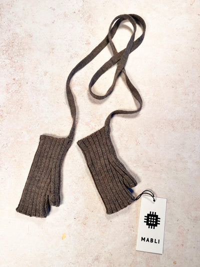 Sample Sale - Size S (1-3 years) Mittens-on-strings - Walnut