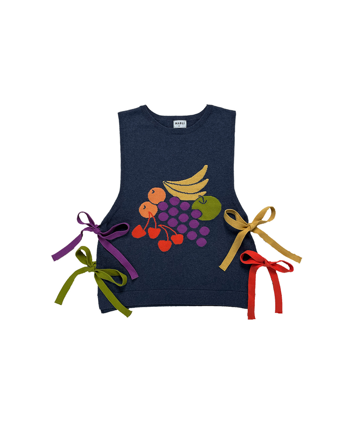 Fruit Bowl Vest - Denim Melange (Adult)  - Organic Cotton