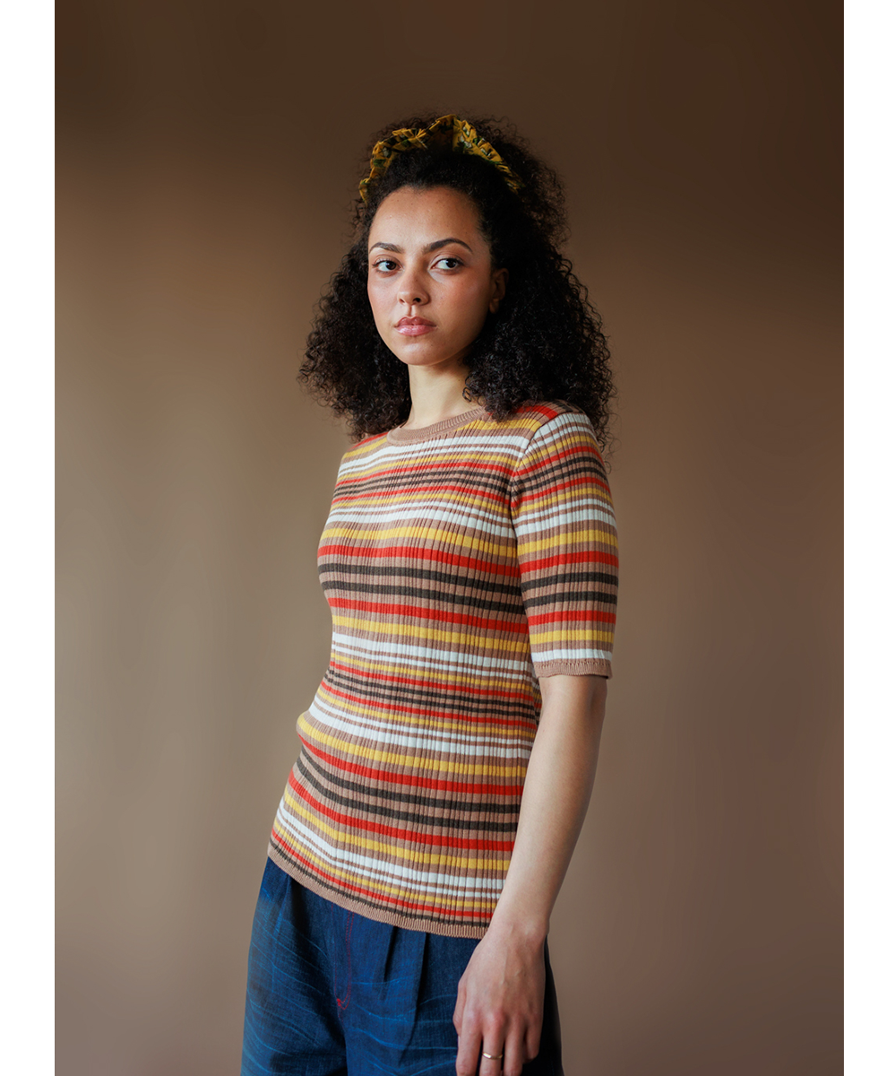 Caravan Tee - Coach Seat Stripe (Adult)  - Organic Cotton