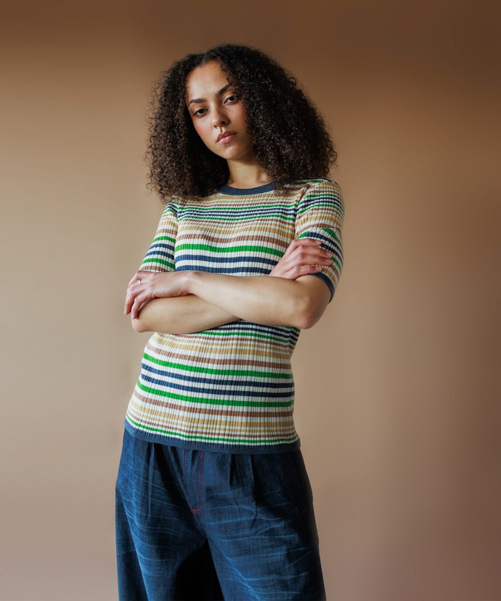 Caravan Tee - Nautical Stripe (Adult)  - Organic Cotton