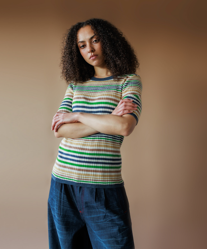 Caravan Tee - Nautical Stripe (Adult)  - Organic Cotton