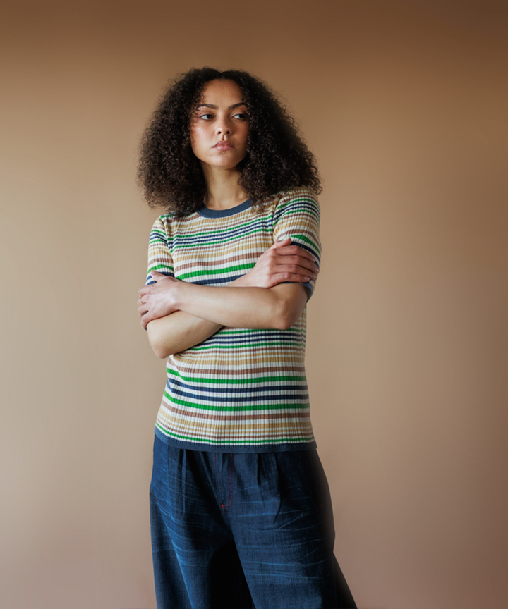 Caravan Tee - Nautical Stripe (Adult)  - Organic Cotton