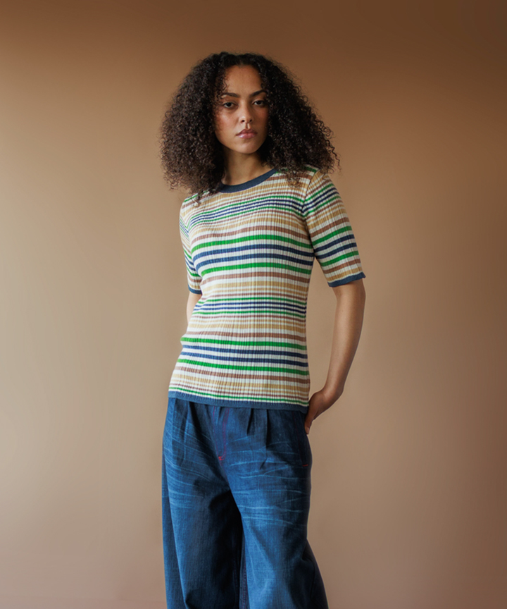 Caravan Tee - Nautical Stripe (Adult)  - Organic Cotton