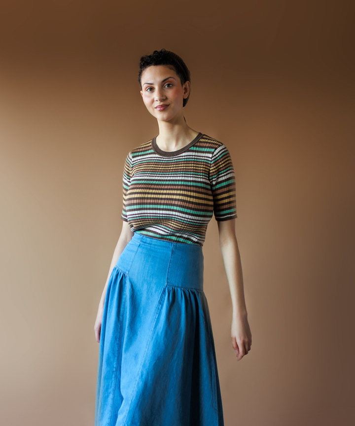 Caravan Tee - Tree House Stripe (Adult)  - Organic Cotton