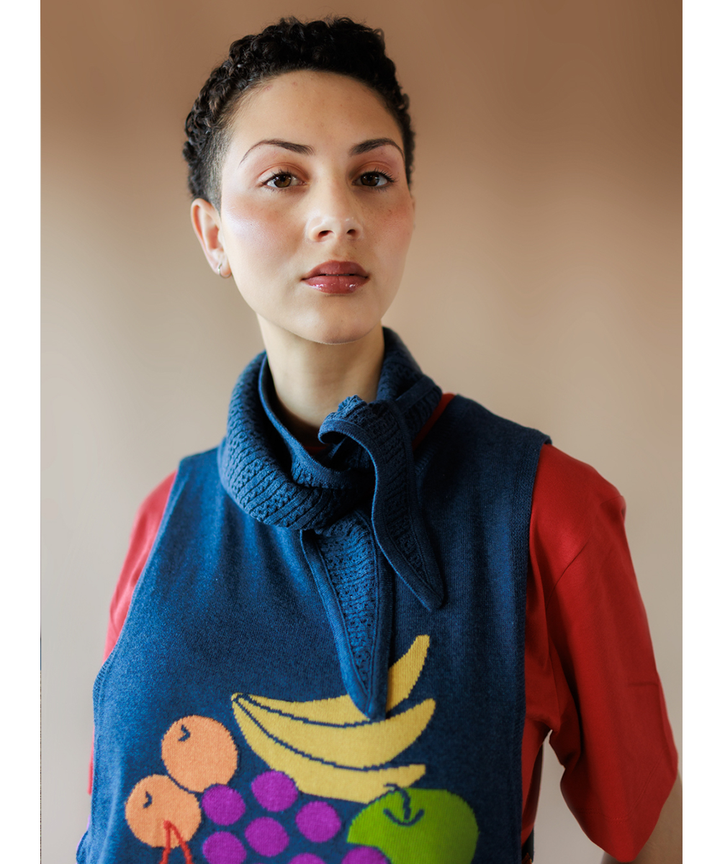 Fruit Bowl Vest - Denim Melange (Adult)  - Organic Cotton