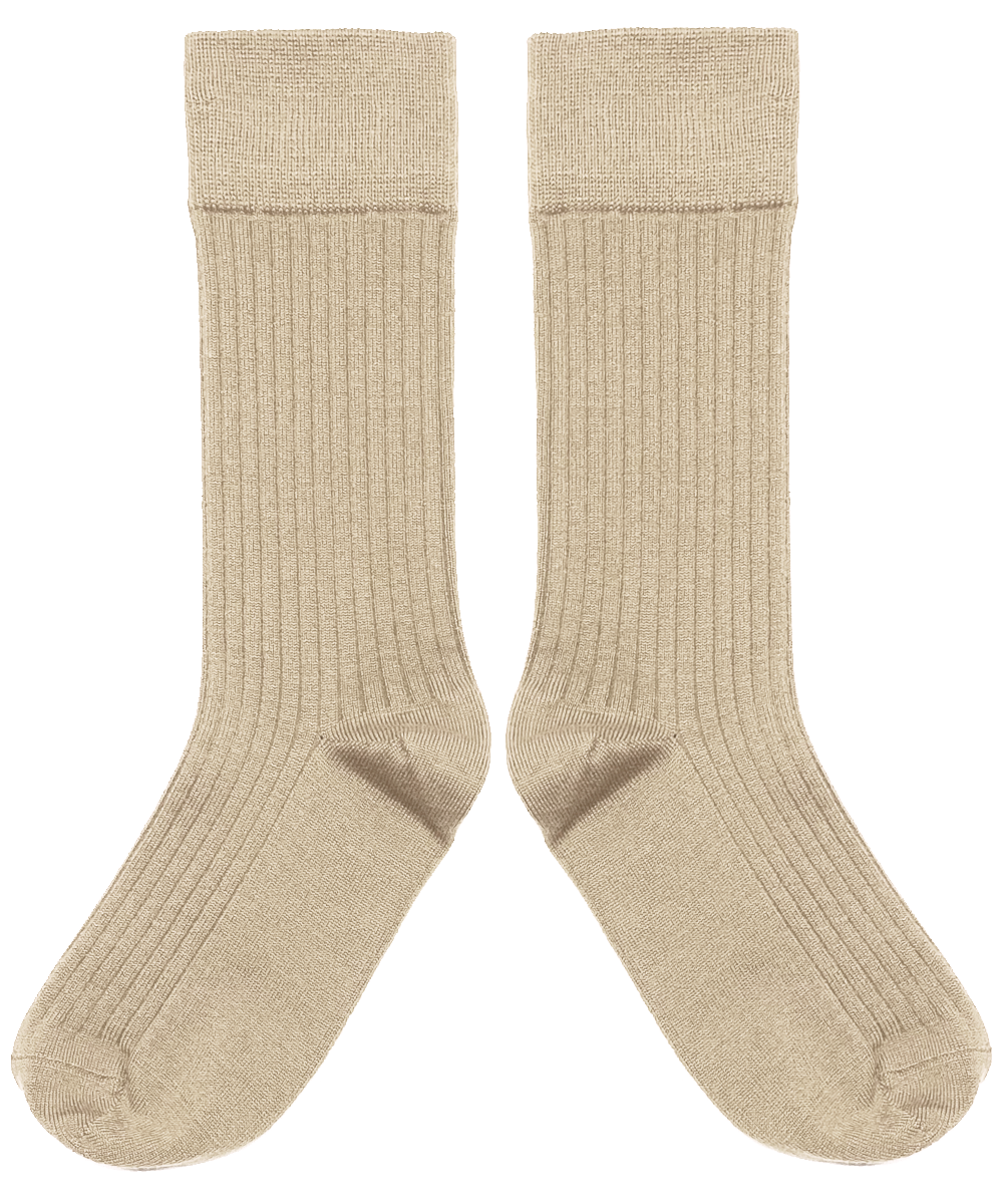 Short Merino Wool Socks - Biscotti (Adult)