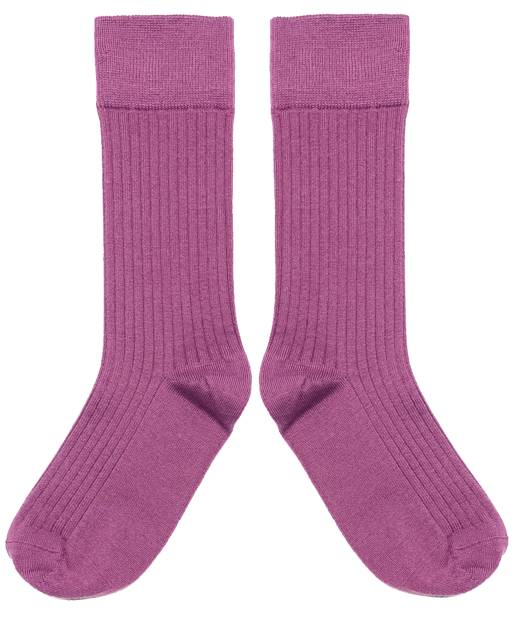 Short Merino Wool Socks - Damson (Adult)