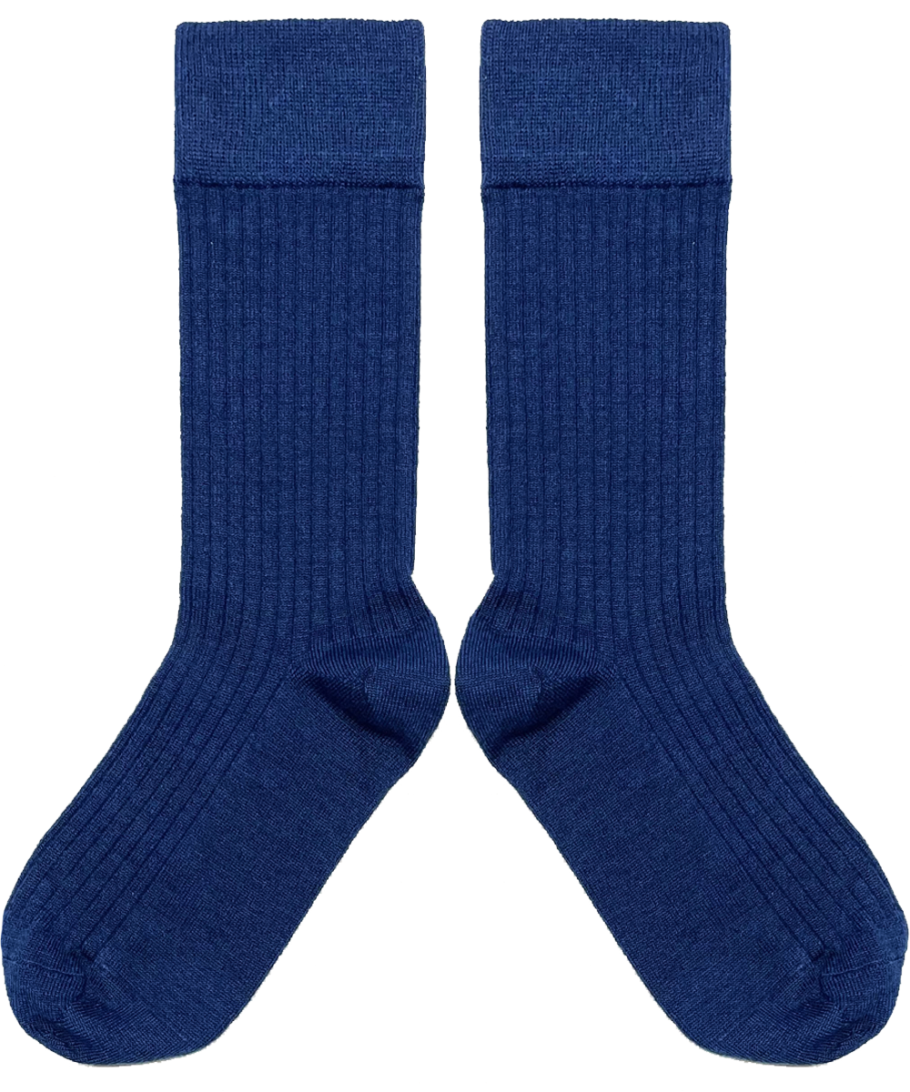 Short Merino Wool Socks - Deep Sea (Adult)